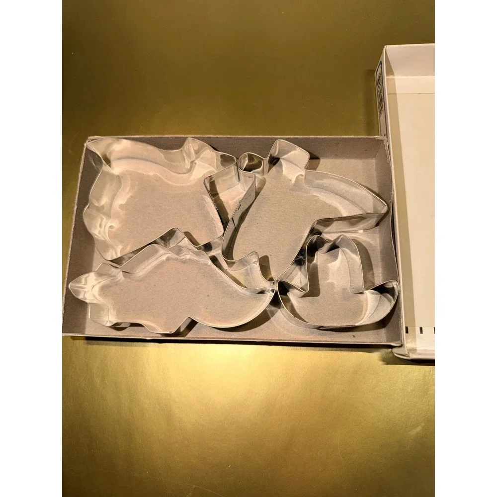 Vintage 1984 Fox Run Craftsmen Texas Metal Cookie Cutter‎ Set 4 Piece 3625 USA